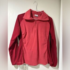 Red Quarter-Zip Fleece Pullover